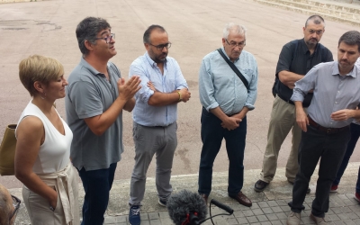 Girbau, a la roda de premsa d'aquest matí/ Pau Duran